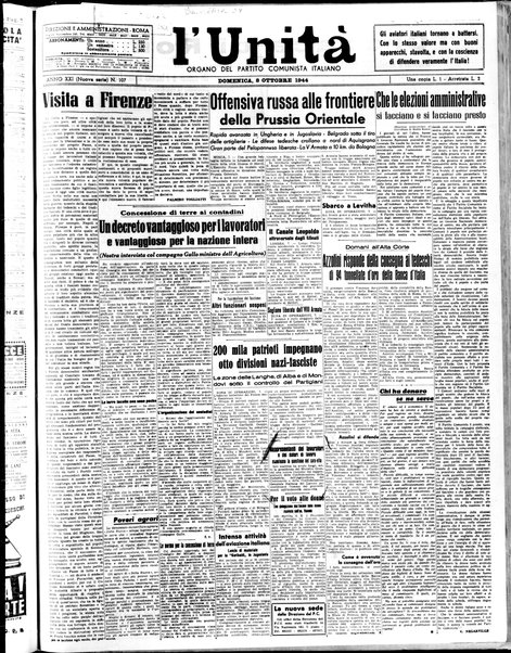 L'Unità : organo centrale del Partito comunista italiano